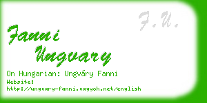fanni ungvary business card